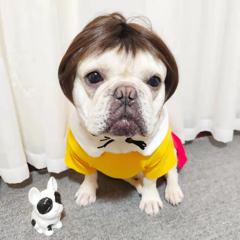 NONOR-pelucas para mascotas, accesorios de Cosplay para perros y gatos divertidos, sombrero de pelo de peluquería cruzada, disfraces, accesorios para la cabeza para Halloowen, suministros de Navidad