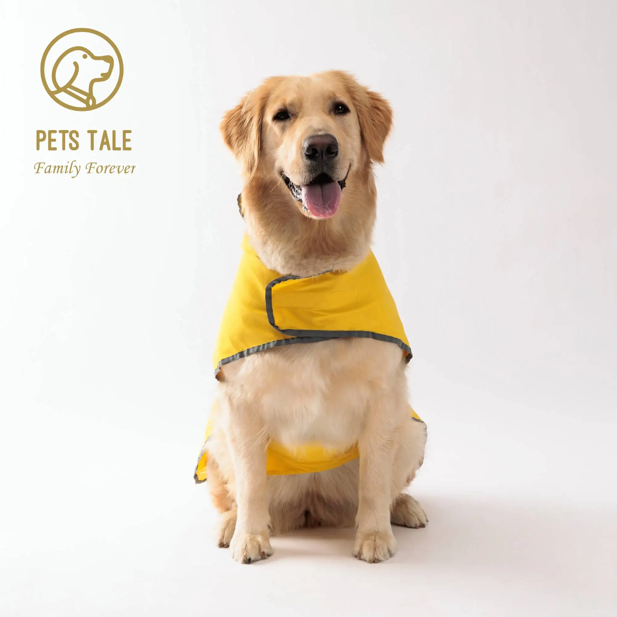 Chubasquero para perros para todo tipo de clima: abrigo impermeable de doble cara con revestimiento de PU de fibra de poliéster y cierre de velcro de ajuste rápido