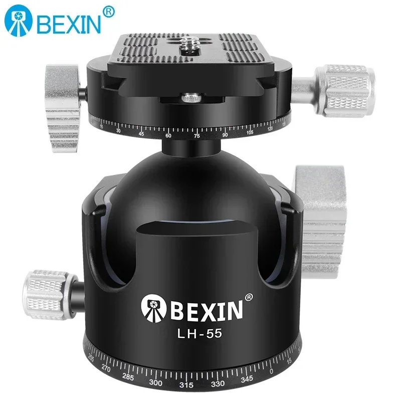 Centro de gravedad bajo, cabeza de bola para trípode de 55mm ~ 28mm, doble muesca en U, ajuste de amortiguación de perfil ultrabajo, cabezal de bola CNC de alta resistencia