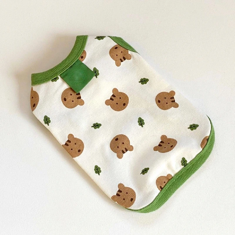Ropa para perros, chaleco de verano para cachorros, jersey fino de Pomerania, camiseta con estampado de oso, ropa de dibujos animados de peluche, productos para perros XS-XL