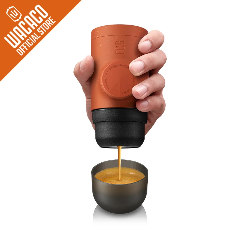 WACACO Minipresso GR2, sin electricidad, máquina de café expreso para café molido compatible con exteriores, cafetera portátil,