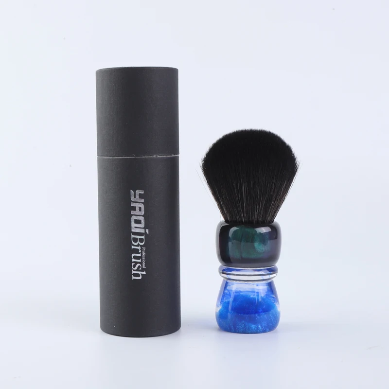 YAQI OCEAN brocha de afeitar para hombre, pelo sintético, mango de resina, 28mm