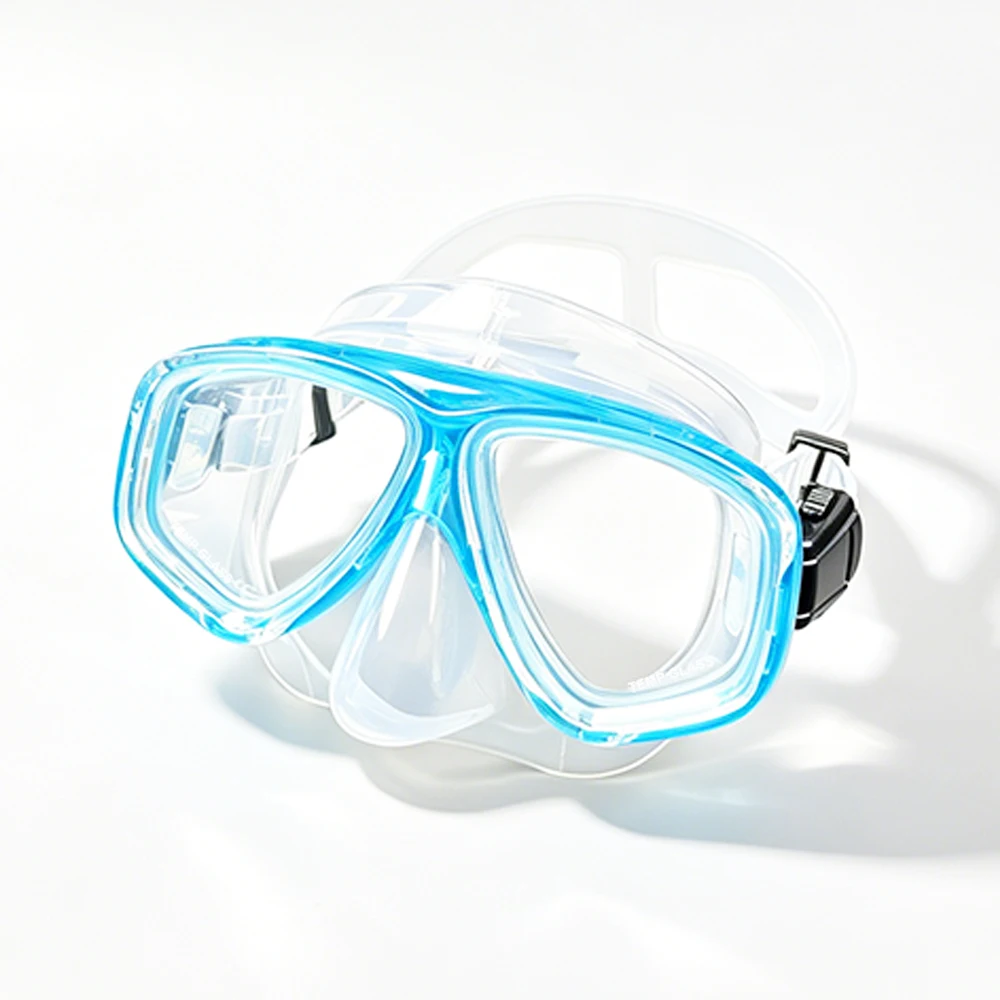 Máscara de Snorkel, Gafas de Natación, Faldón de Silicona para Buceo, Lente de Vidrio Templado, Vista Panorámica, Entrenamiento, con Cubierta Nasal y Correa Ajustable