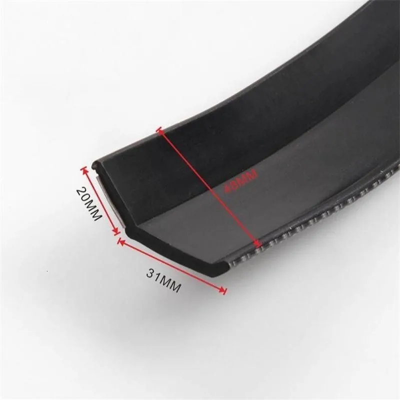 Labio de parachoques delantero de coche de 2,5 M, protectores de parachoques de goma para coche, alerón corporal, molduras exteriores brillantes, labios de parachoques, accesorios para coche