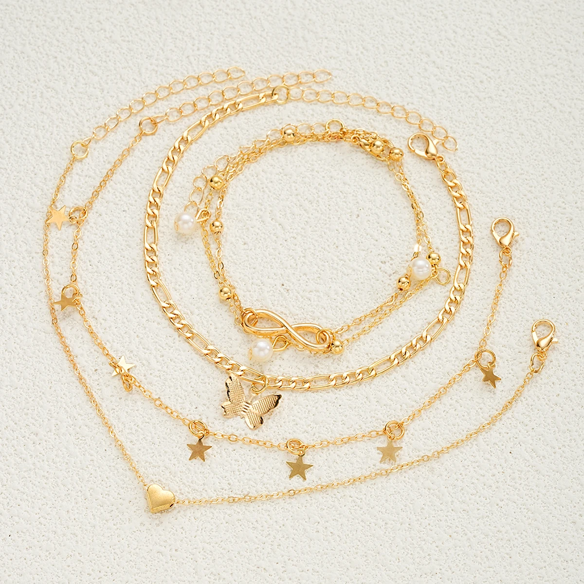Conjunto de joyería elegante de 83 piezas con perlas geométricas, aretes, collar, pulsera y anillo para mujer, con diseño de corazón y mariposa, para uso diario y fiestas, sin caja.