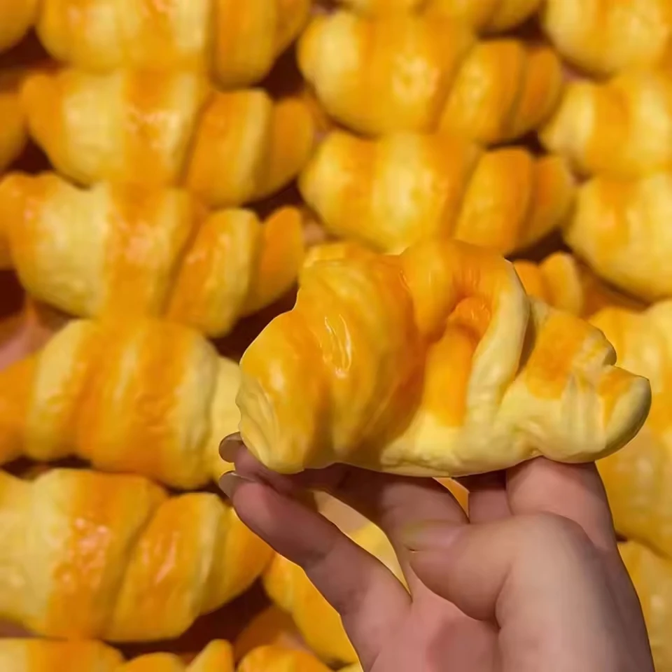 1/2/3 Piezas Juguete Blandito de Croissant para Apretar, de Subida Lenta, Pegajoso, para Aliviar el Estrés, Suave, Creativo, Simulación de Pan, Regalos Antiestrés