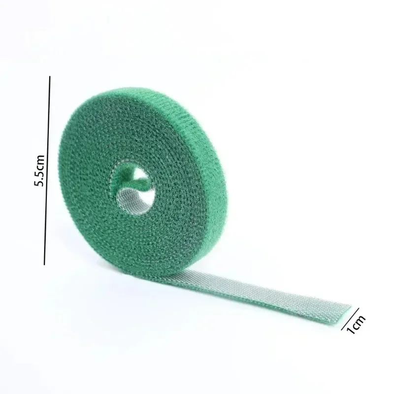 Brida para cables de nailon autoadhesiva, soporte de bucle de gancho ajustable verde para plantas, vendaje de hilo de jardín, tiras de cinta de sujeción reutilizables