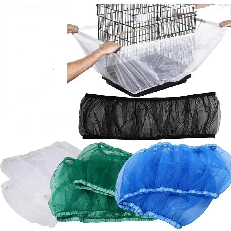 Cubierta de malla Para jaula de pájaros, falda de concha, red de fácil limpieza, protector, jaula para pájaros, malla elástica, jaula Para pájaros Para loros, Jaula Para Pajaros