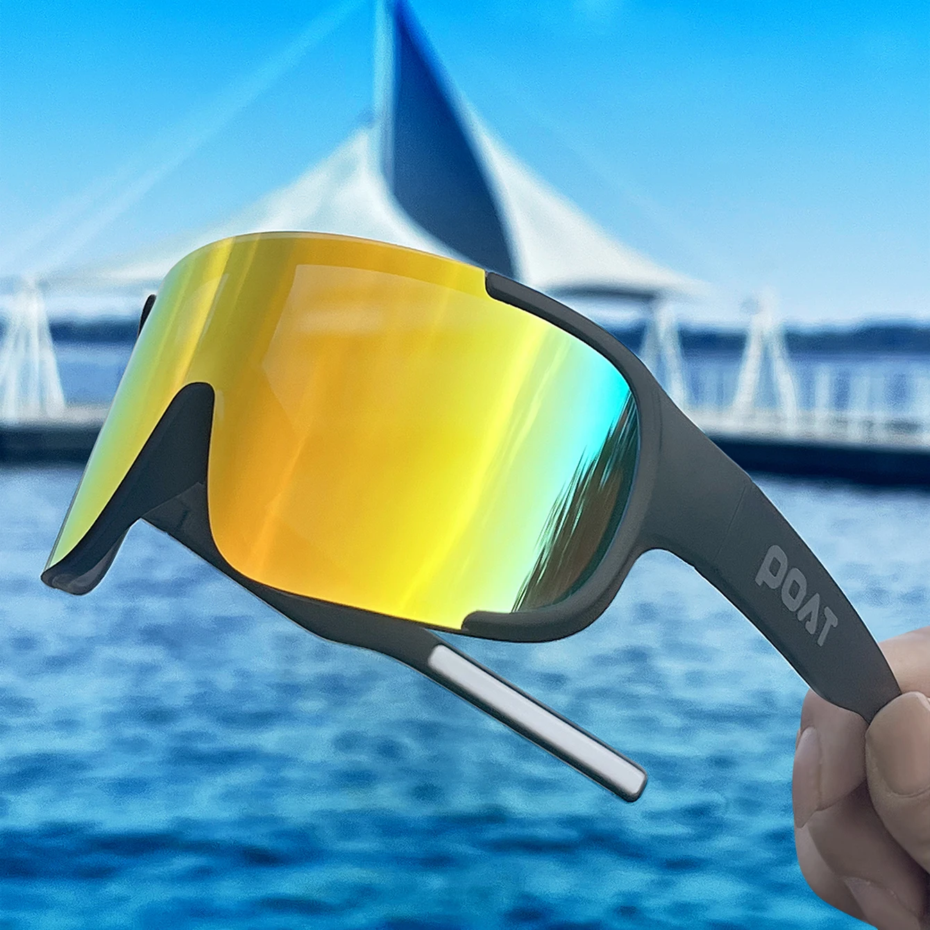 Gafas de Sol Deportivas POAT UV400 para Ciclismo, Hombres y Mujeres, Resistentes al Viento, para Bicicleta de Montaña, Pesca y Actividades al Aire Libre