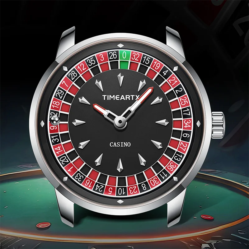 TIMEARTX, nuevos relojes de cuarzo de lujo, reloj de pulsera para hombre con ruleta europea, juego de póker