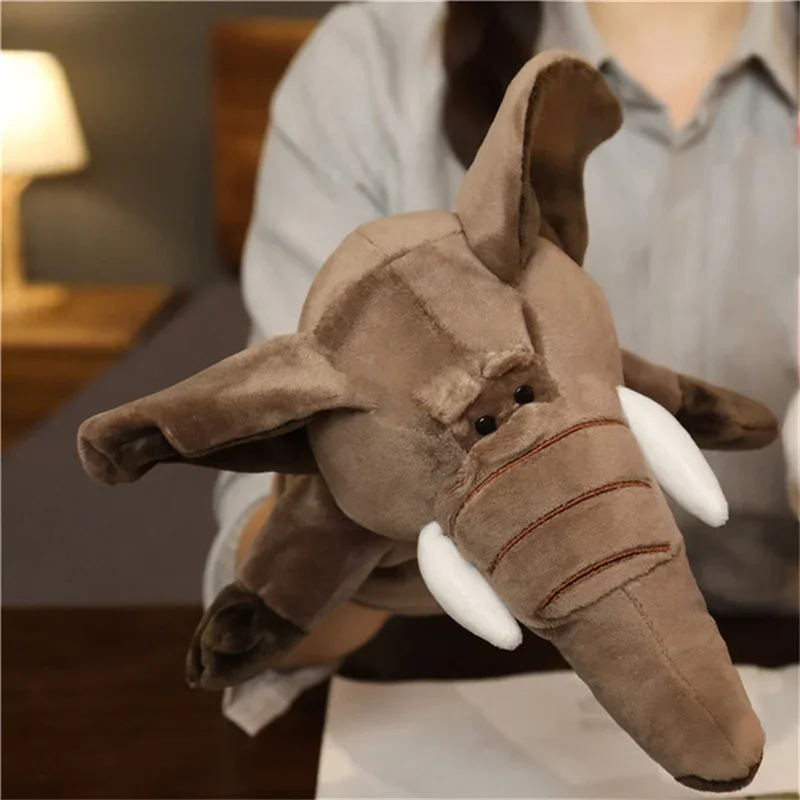 Juguete de Peluche Suave, Muñeco de Peluche Educativo para Bebés, León, Elefante, Mono, Jirafa, Tigre, Conejo, Marioneta de Mano Kawaii