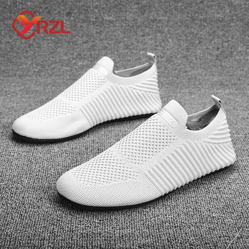 YRZL-mocasines de conducción suaves para hombre, zapatos planos de alta calidad para caminar, mocasines informales de malla transpirable, sin cordones