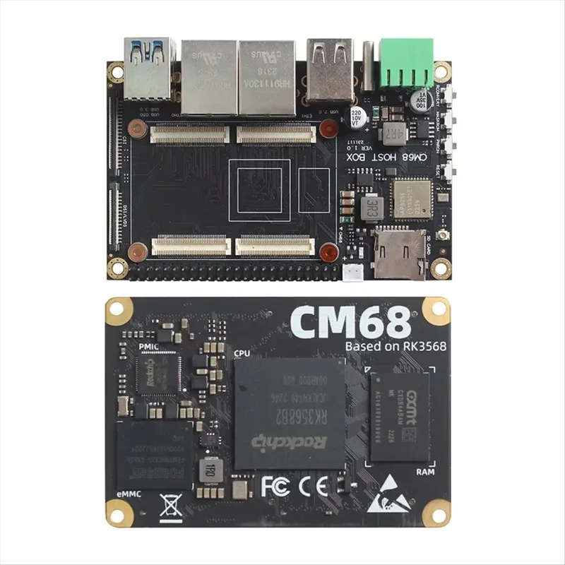 BaMas+ CM68 Host Box y Placa Central CM68 - Salida Compatible 2x1000M Ethernet 5xUSB - A55 CANBus para Klipper