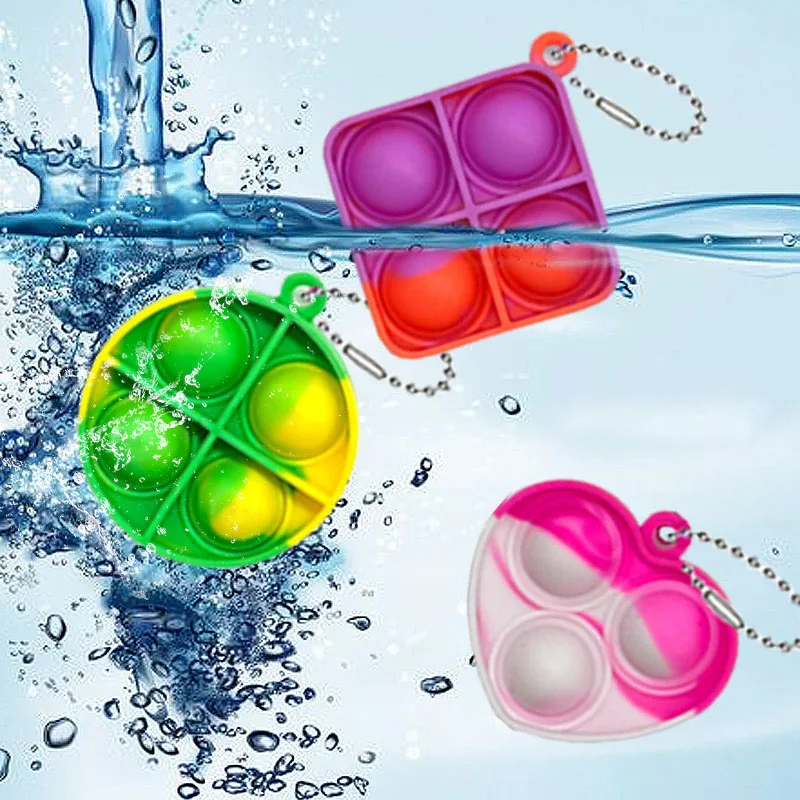 30 Uds. De juguetes Pop Fidget, Mini llaveros Pop, juguetes para niños pequeños, paquete de juguetes sensoriales, paquetes a granel para reducir la presión, regalos de recuerdo de fiesta