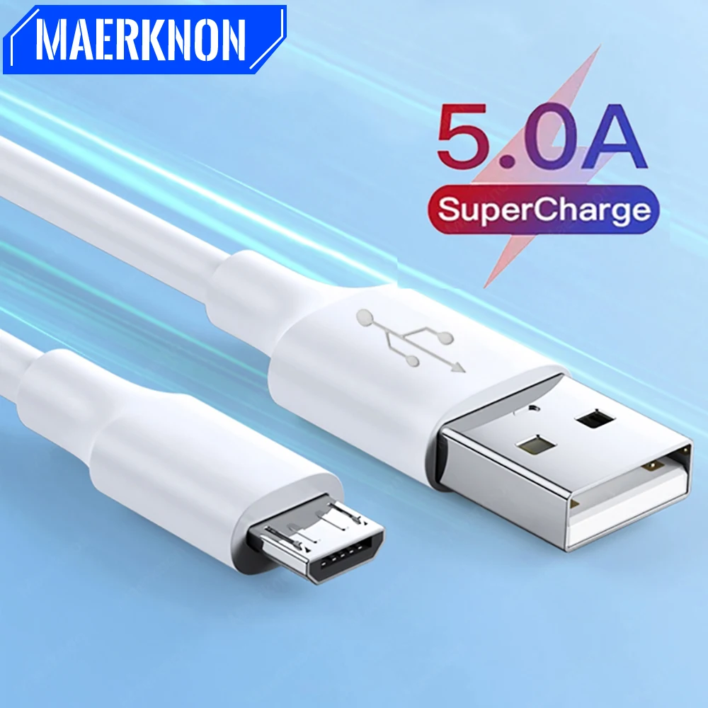 Cable Micro USB de 1M, 1,5 M, 2M, 3M, Cable de carga rápida 5A, Cable de carga de teléfono para Xiaomi, Redmi, Samsung, Android, Cable de datos Micro USB