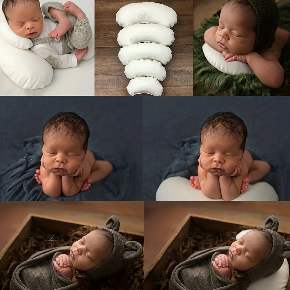 5 unids/set accesorios de fotografía recién nacido almohadas de frijol accesorios de fotografía auxiliares de media luna relleno de cesta de bebé almohada para posar accesorios de fotografía