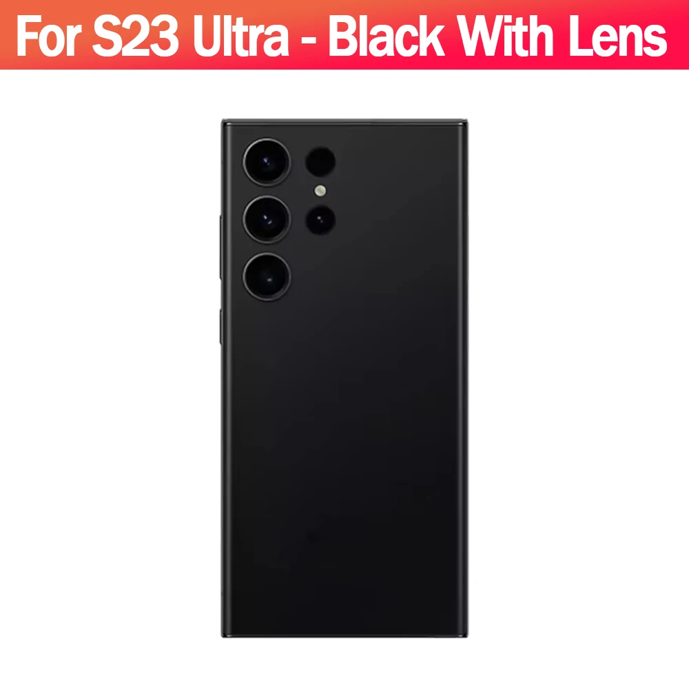 Para Samsung Galaxy S23 Ultra cubierta trasera de batería Panel de vidrio puerta trasera funda carcasa lente de cámara reemplazar