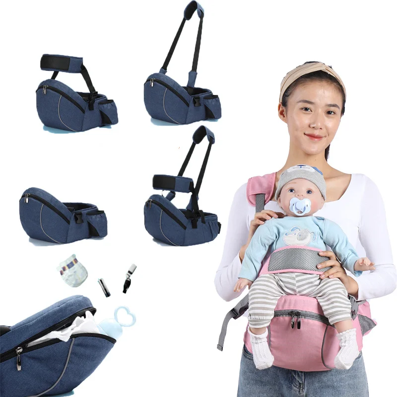 Portabebés con taburete de cintura para niños, andadores, cinturón de cintura ajustable, mochila