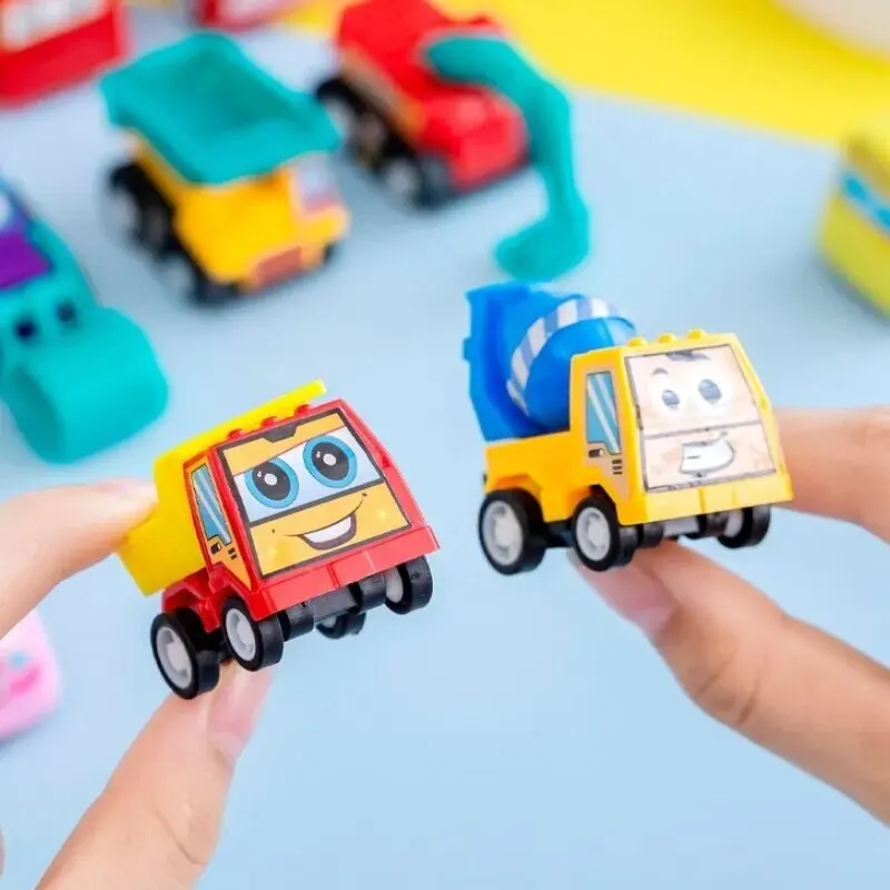 Juego de coches de ingeniería para niños, juguetes de dibujos y cumpleaños, 6 piezas
