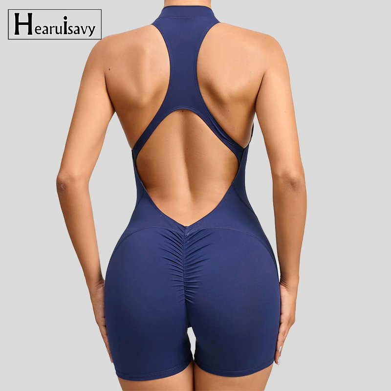 Mono Deportivo Corto de Verano sin Mangas para Mujer, Conjunto de Gimnasio, Ropa de Yoga, Traje de Una Pieza para Ejercicio, Bodysuit para Recreación al Aire Libre