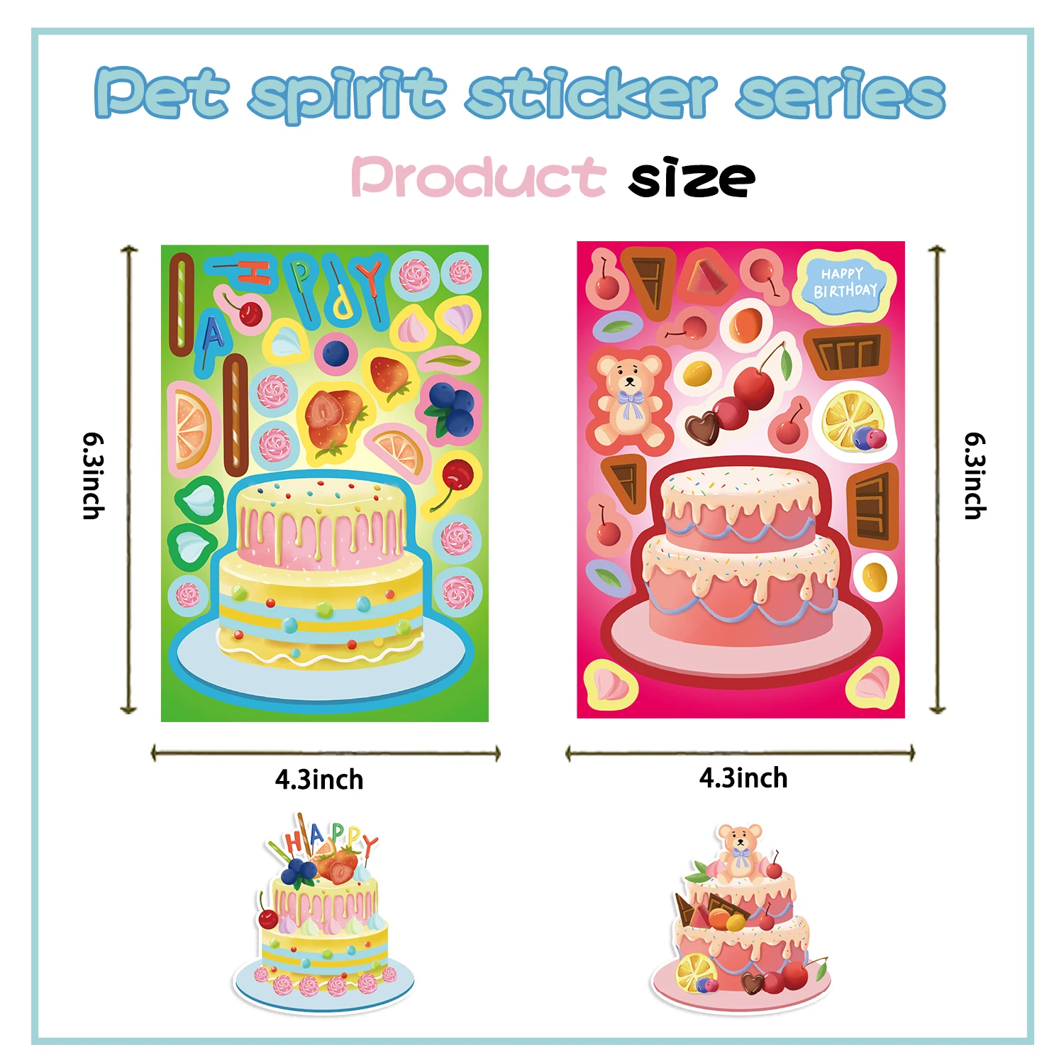 8/16/24PCS Pegatinas de rompecabezas de dibujos animados para hacer caras de pasteles, regalos para fiestas de cumpleaños de niños y bebés, DIY para pasteles y postres
