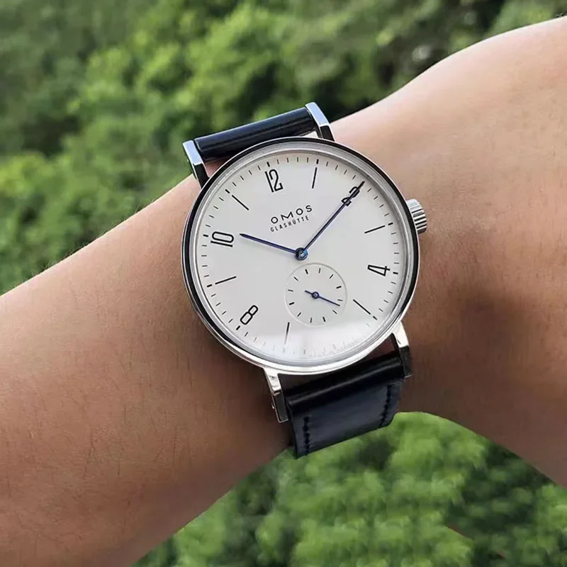 Reloj mecánico automático para hombre de 38 mm adecuado para movimiento de cuerda automática Seagull ST1701, reloj de pulsera con parte trasera transparente resistente al agua.