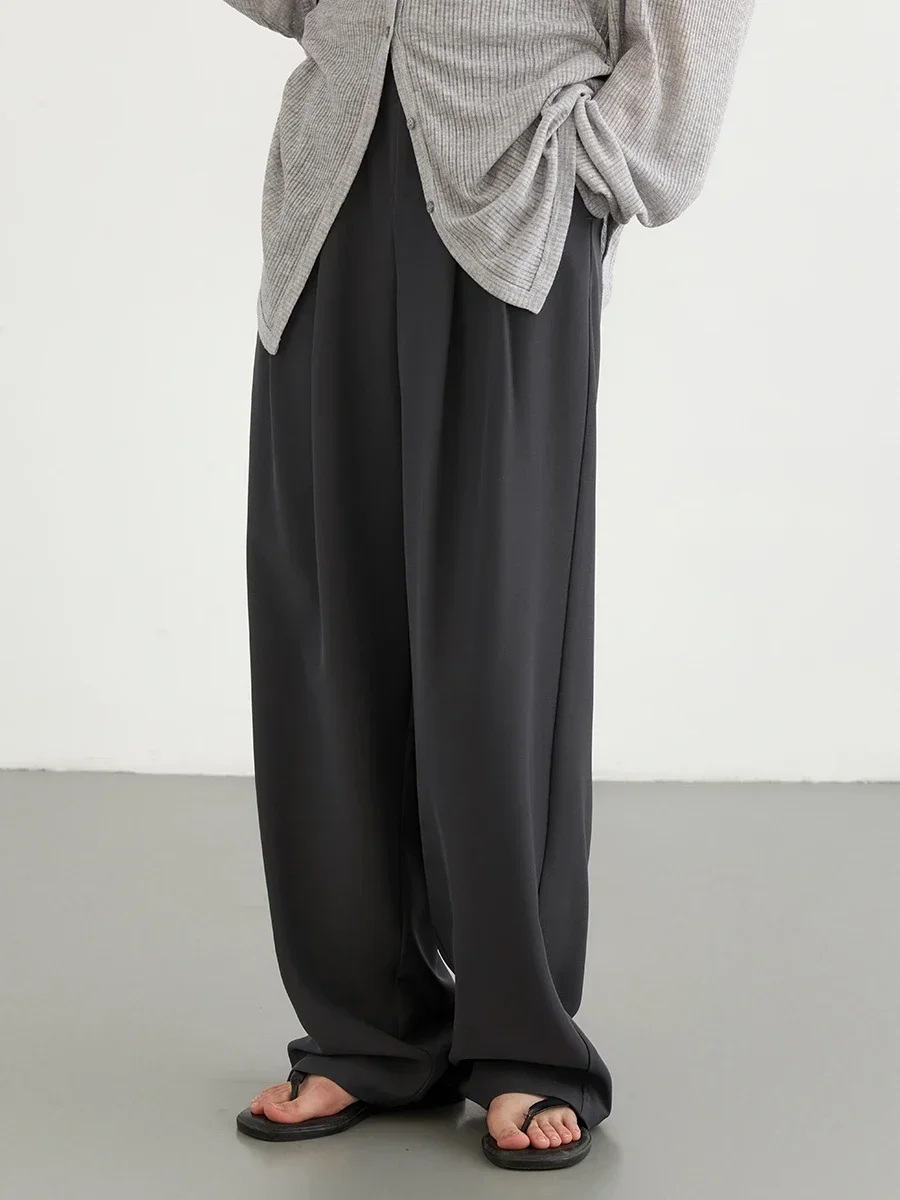 Pantalones CHIC VEN para mujer, nuevos pantalones informales plisados de cintura alta para mujer, pantalones largos de pierna ancha caídos para oficina para mujer, Primavera Verano 2025