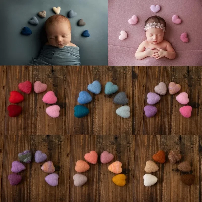 Accesorios de fotografía recién nacido fieltro de lana amor corazón accesorios de fotografía estudio de bebé