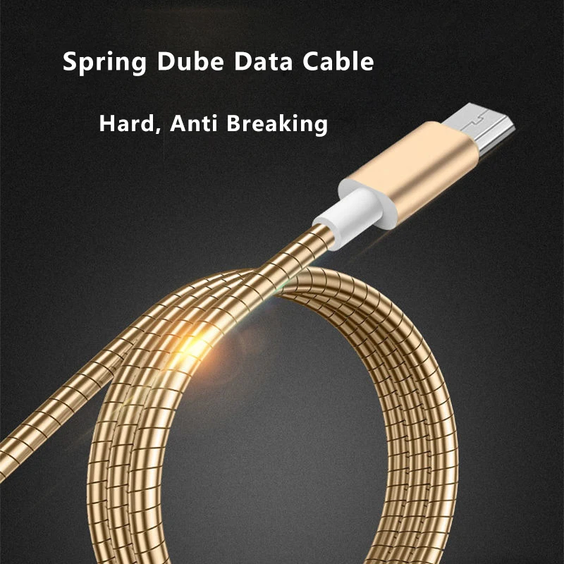 Cable de datos de carga tipo C de 66W, 6A, resorte de Metal trenzado para Xiaomi 12Pro K60 Samsung S6 S7 Huawei P40 P60, Cable USB C para teléfono Android