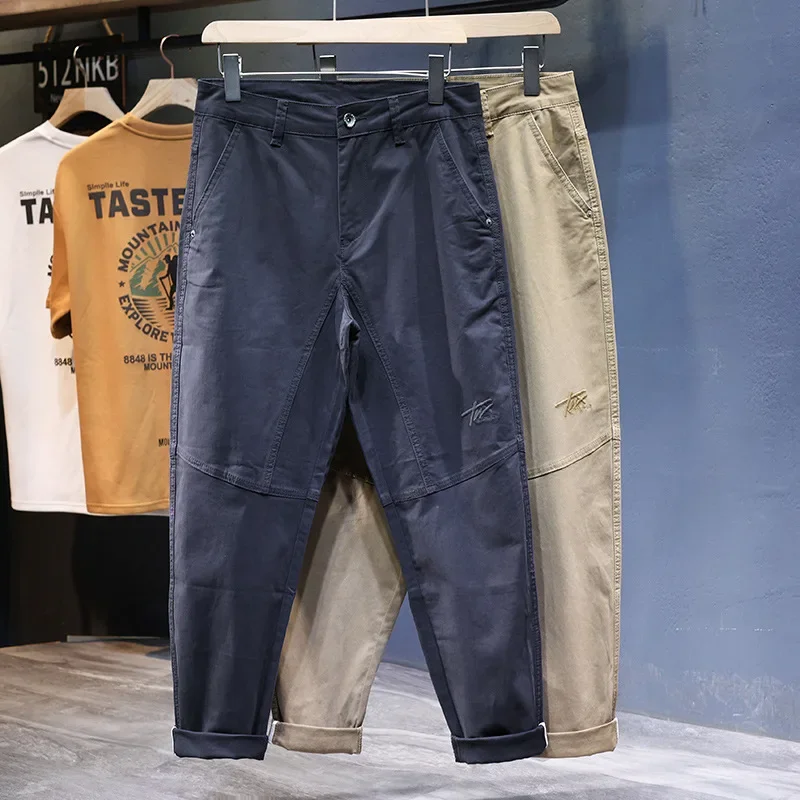 Pantalones holgados para hombre, Harem, holgados, elásticos, informales, de retales, a la moda, ropa para hombre, pantalones de gran tamaño cónicos para hombre Kpop