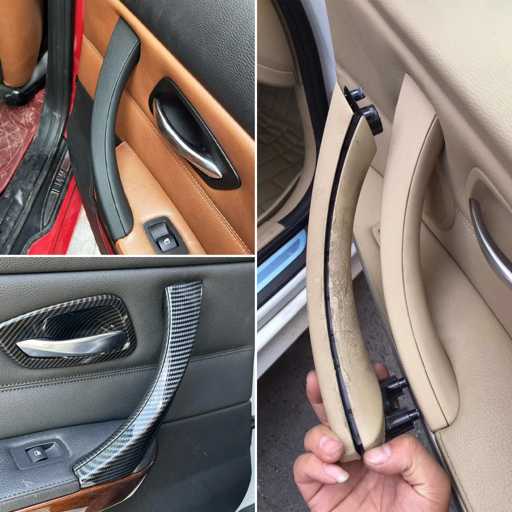 Juego completo de 6 uds de cubierta de manija de puerta Interior de pasajero LHD RHD embellecedor para BMW Serie 3 E90 E91 E92 316 318 320 325 328i 2004-2012