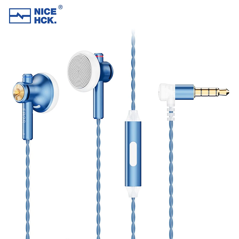 NICEHCK EB2S PRO 3,5/4,4mm auriculares con enchufe HIFI Bass Music auricular 15,4mm unidad dinámica micrófono auricular para juegos de reuniones IEM