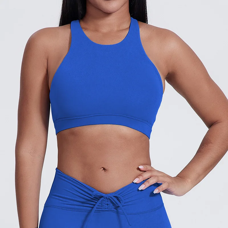 Sujetador Deportivo SHINBENE con Cuello Alto y Push-Up, con Relleno Extraíble, Ligero, Cómodo y Elástico en Cuatro Direcciones para Gimnasio, Yoga y Entrenamiento