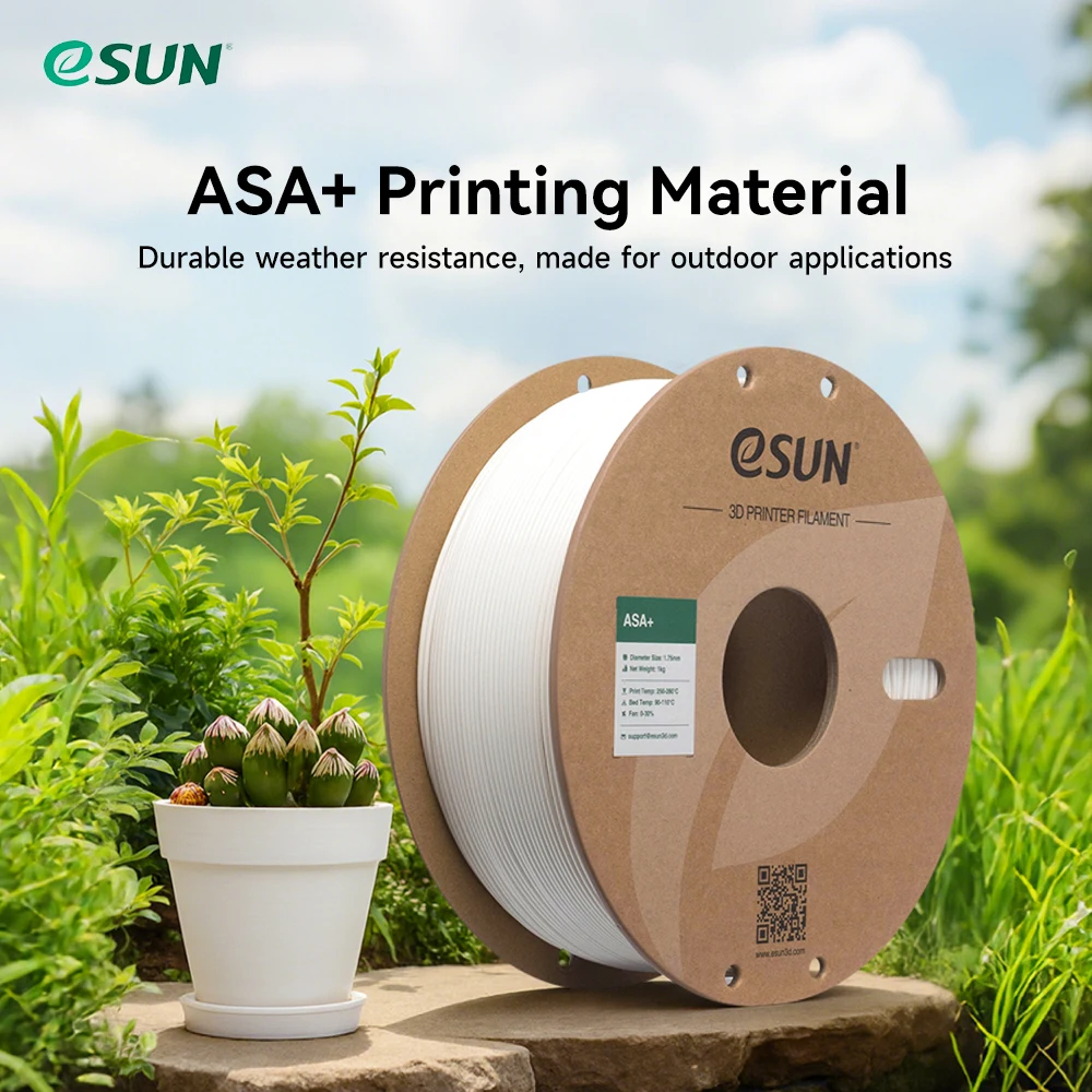 Filamento ASA ESUN de 1.75mm para Impresora 3D, Bobina de 1KG, Material de Impresión 3D ASA+ para Macetas, Filamento ASA+ para Impresoras 3D
