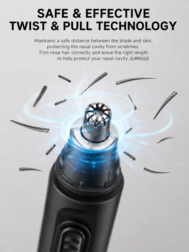 Recortador eléctrico de pelo de nariz y orejas, recargable por USB C, recortador profesional de acero inoxidable para hombres y mujeres