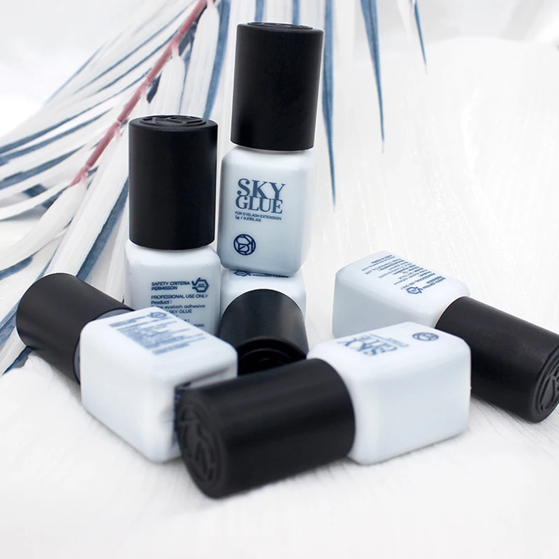 5 botellas de pegamento SKY para extensiones de pestañas, 5ml, Original de Corea Sky S + Plus, tapa negra, roja y azul, nuevo paquete, tienda de adhesivos para pestañas postizas