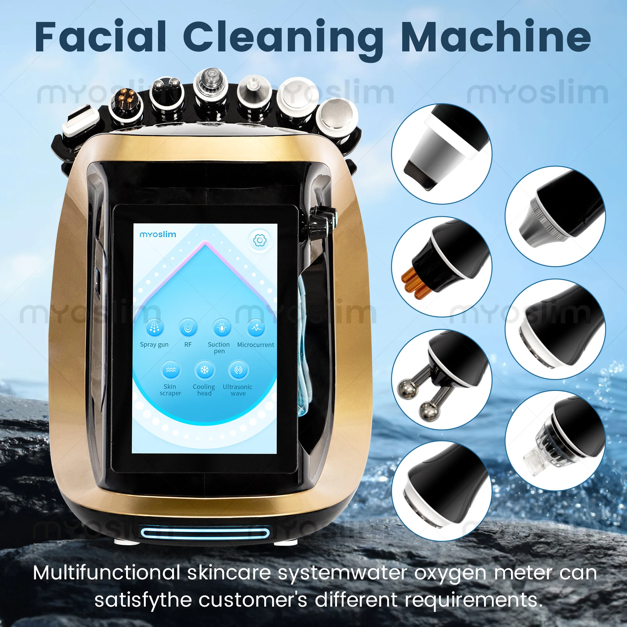 Máquina Facial Profesional de Hidrodermoabrasión 7 en 1 Smart Ice Blue para Limpieza y Rejuvenecimiento de la Piel en Salones, Spas y Clínicas