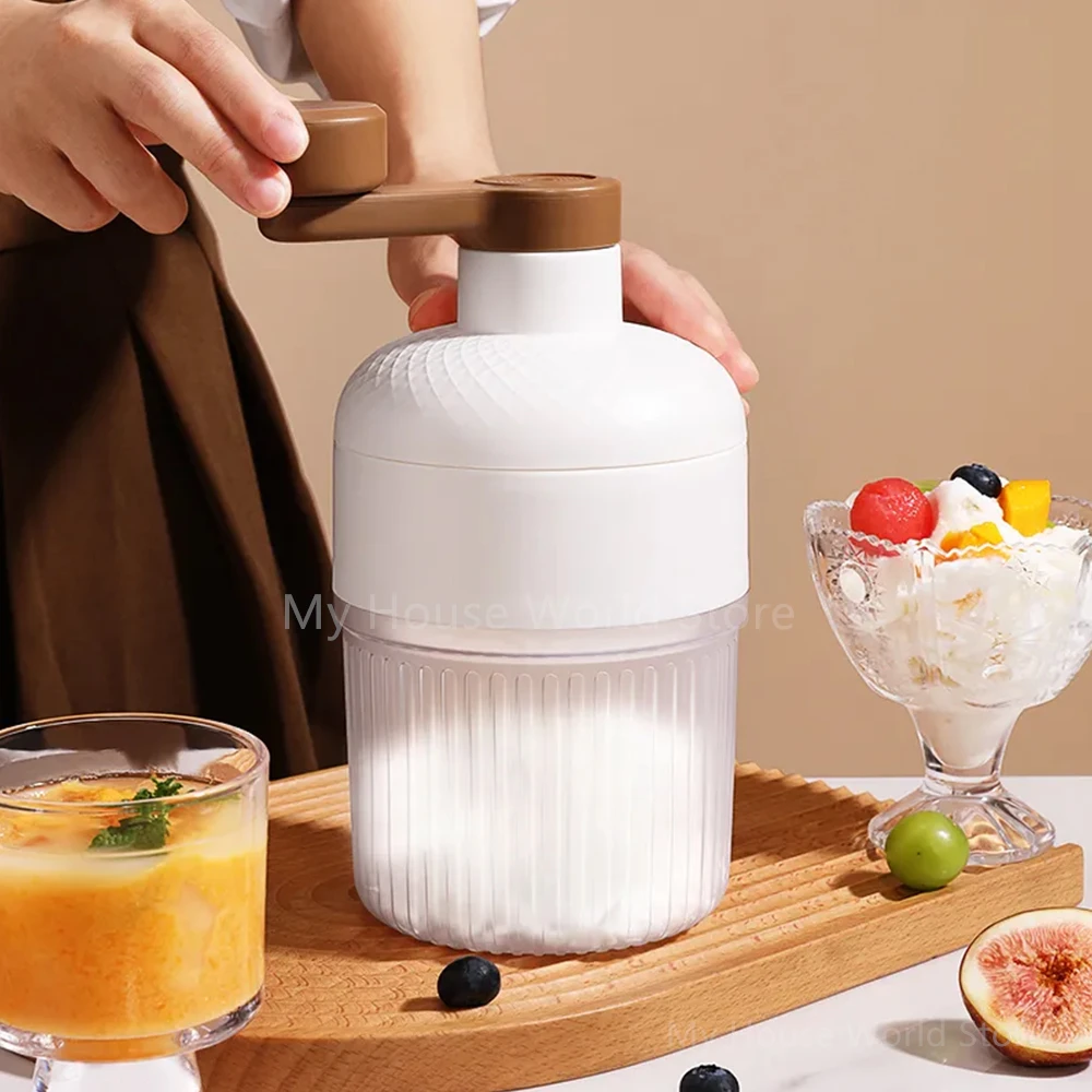 Máquina de hielo raspado, Mini trituradora de hielo manual, máquina para batidos de hielo afeitado, máquina de granizo pequeña portátil para el hogar, herramienta de cocina