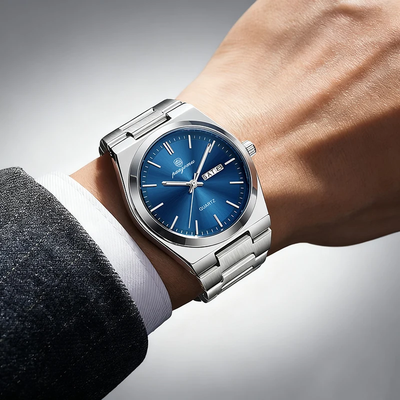 Reloj de Lujo para Hombre Marca PAAZOMU, Relojes de Alta Calidad para Estudiantes, Reloj de Cuarzo de Acero Inoxidable con Fecha para Hombres y Jóvenes, Reloj Hombre