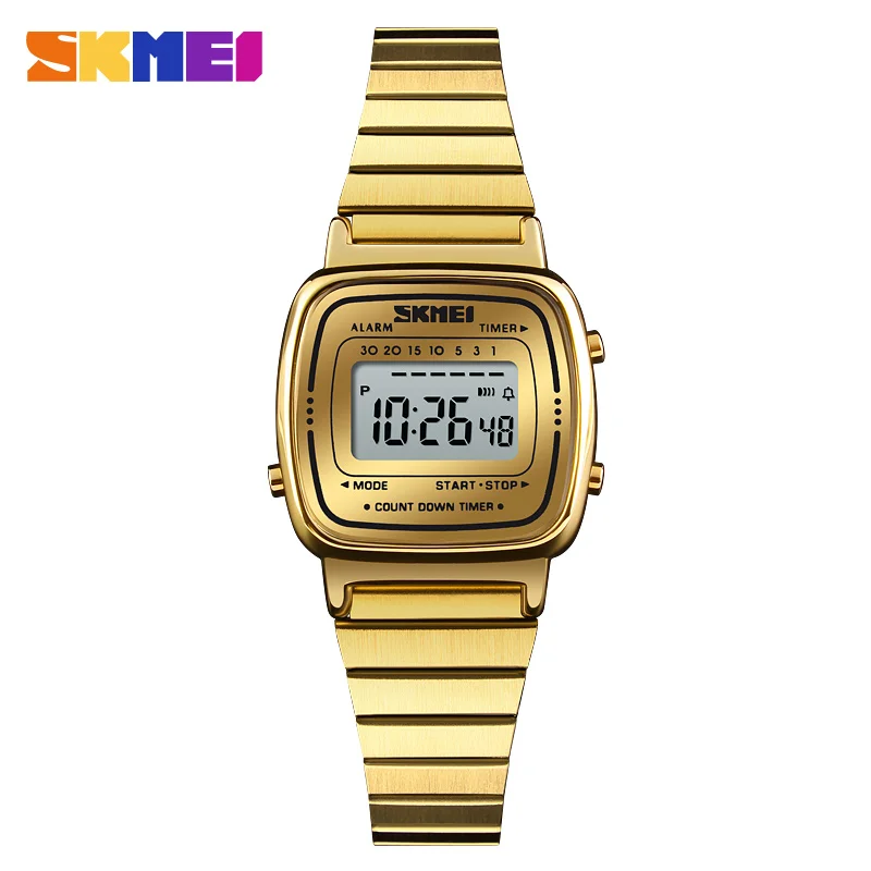 SKMEI 1901 relojes de lujo para mujer, reloj con calendario cronógrafo Digital con esfera pequeña, reloj de pulsera resistente al agua para mujer, reloj para mujer 1620
