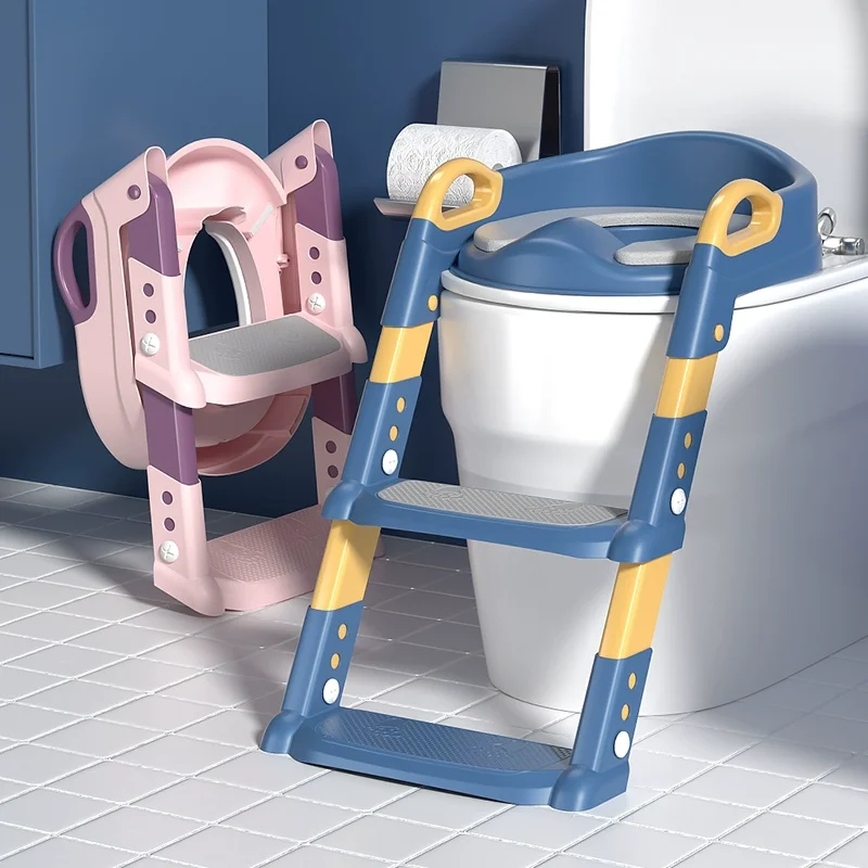 Inodoro plegable para niños recién actualizado, orinal de entrenamiento para niños, asiento para orinal, escalera, inodoro portátil para bebé, urinario, taburete con escalón