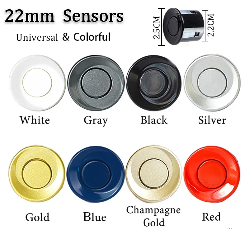 Kit de Sensor de aparcamiento de coche Hippcron con Monitor LED inverso Parktronic automático 22mm 4 sensores sistema de detección de Radar pantalla de retroiluminación
