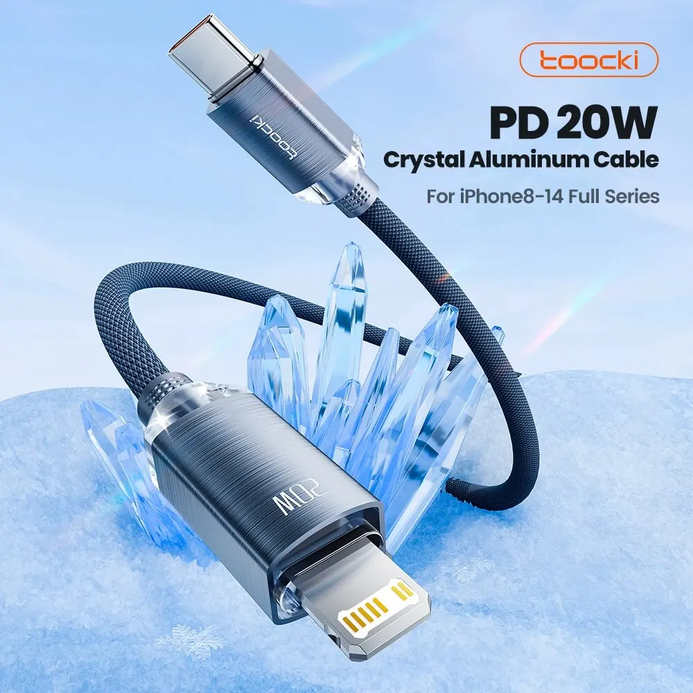 Toocki USB C a Cable de iluminación para iPhone 14 13 12 11 Pro Max Mini 8 7 Plus AirPods iPad Cable Lightning tipo C de carga rápida