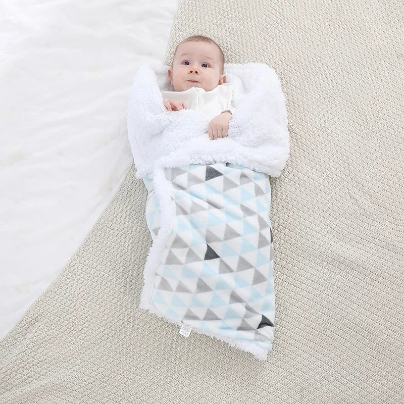 Manta de bebé de lana cálida térmica para recién nacido, cubierta suave para dormir, ropa de cama infantil, manta envolvente, manta gruesa lavable suave, colcha