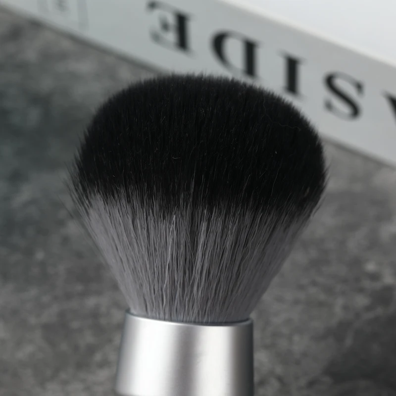 YAQI-brocha de afeitar con mango de Metal pesado para hombre, pelo sintético Timber Wolf, con nudo de esmoquin