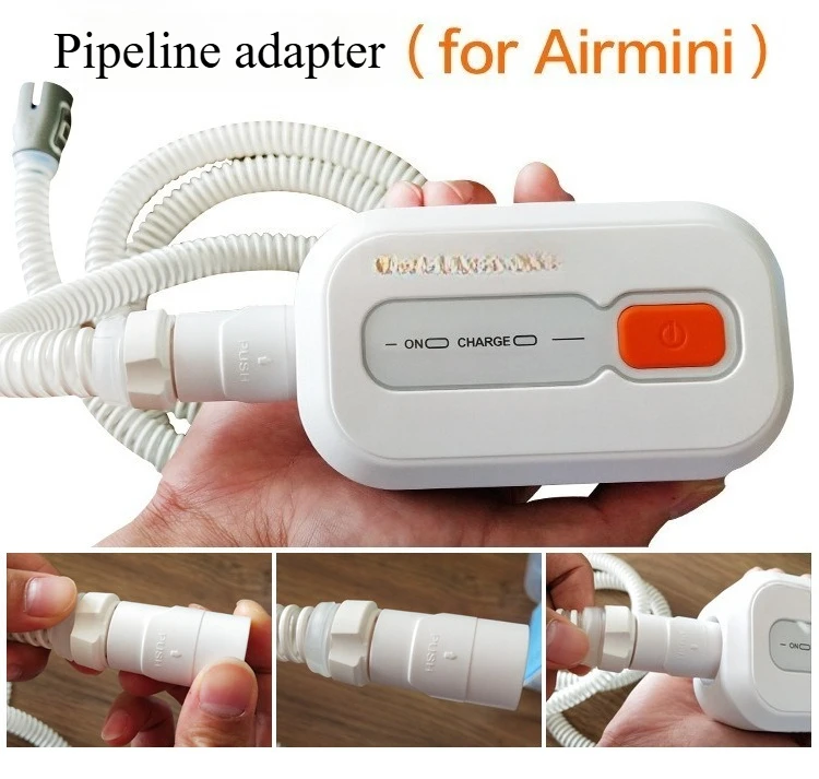 Adaptador de máquina de respiración, conector de manguera para Airmini, accesorios universales para máscaras nasales, adaptador de tubería de ventilador transparente