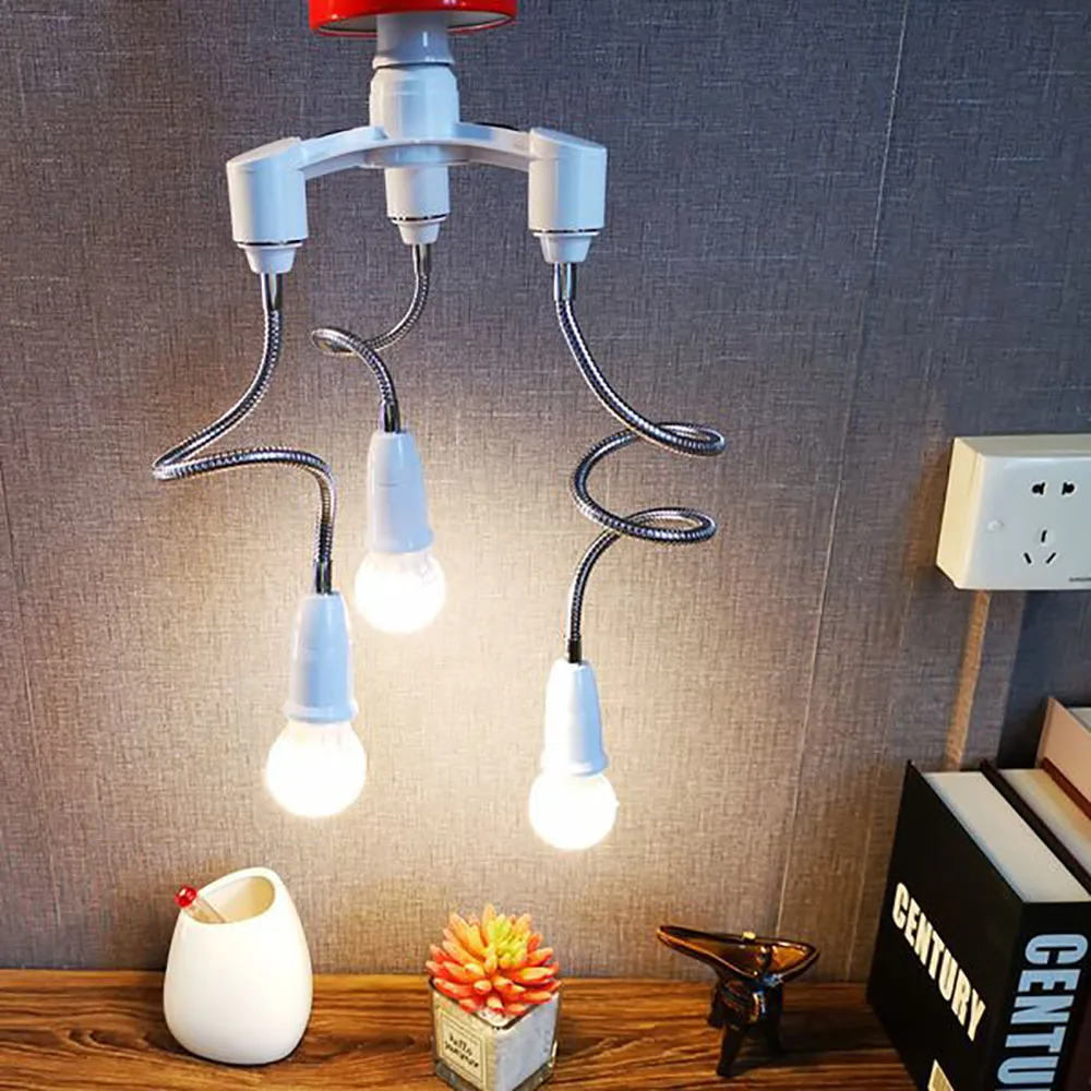Divisor de enchufe de Base E27 E27 a E27 soporte de lámpara de bombilla LED de la UE 2 en 1/3 en 1/4 en 1/5 en 1/6 en 1 soporte adaptador de bombilla de enchufe de lámpara LED