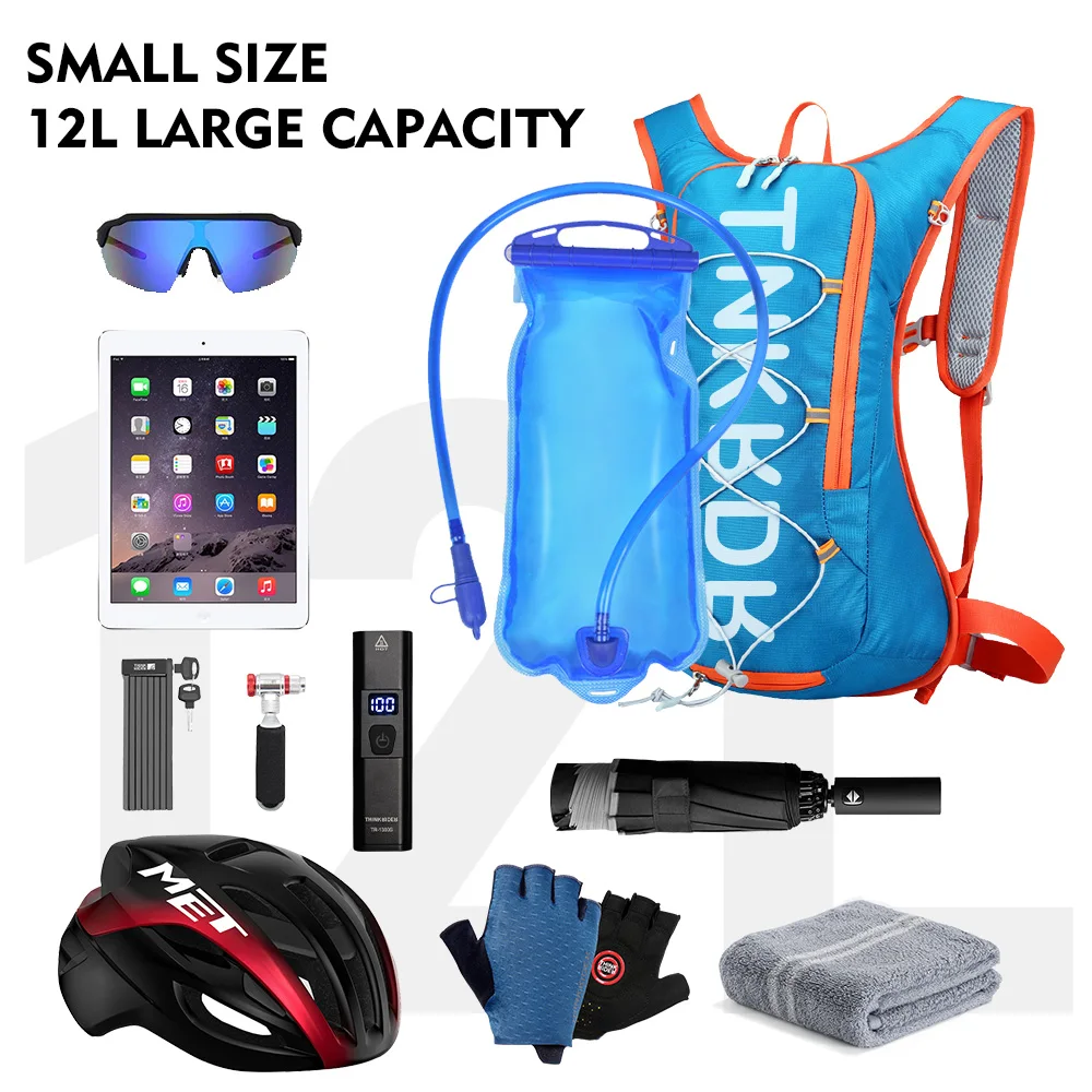 Mochila para ciclismo ThinkRider, bolsas para bicicleta de 12L, bolsa de agua para deportes al aire libre, escalada, senderismo, mochila de hidratación para bicicleta de montaña y carretera