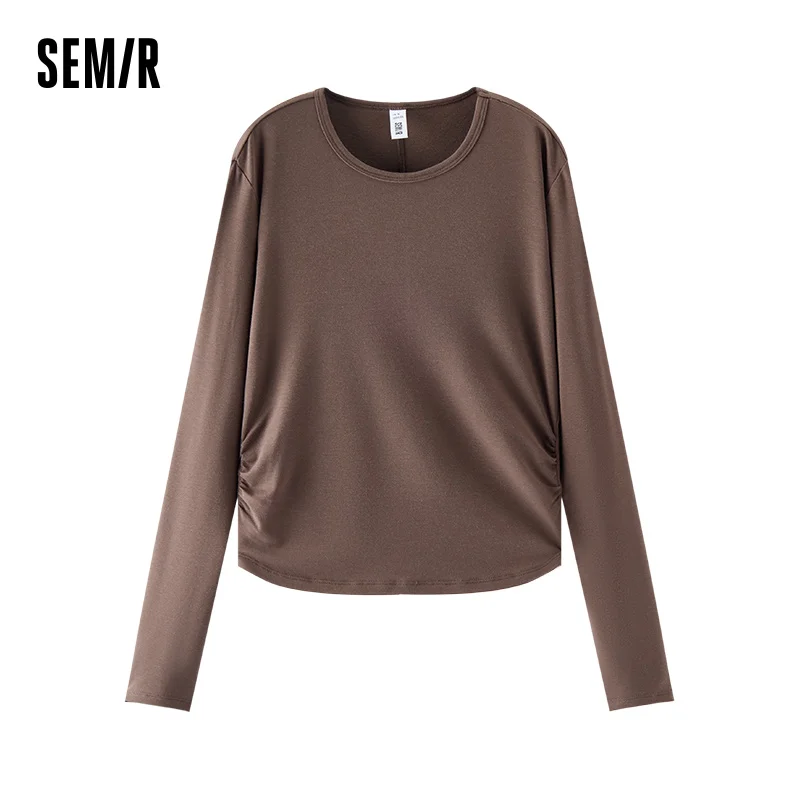 Semir-camisetas de manga larga para mujer, Top corto ajustado, forro polar térmico, Top versátil liso para invierno, ropa para mujer Bts 2025