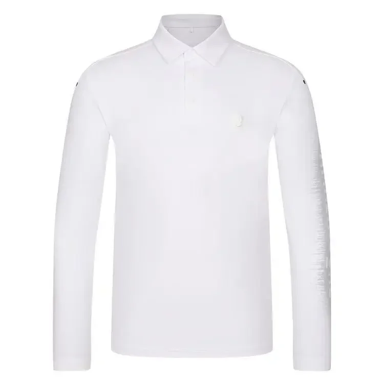100% Algodón AMAZINGCRE Camiseta de Primavera de Alta Calidad para Hombre, Transpirable, de Secado Rápido, Absorbe la Humedad, Polo Deportivo de Manga Larga